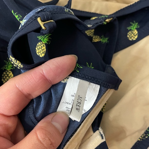 J. Crew Women's Pineapple Bikini Bra 38C + Bottom XL Swimwear Beach Vacay - Picture 6 of 8